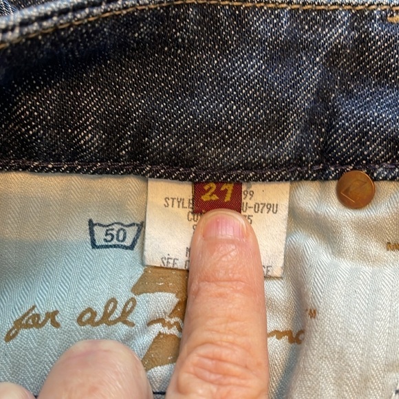 7 For All Mankind Women's Mid Rise Bootcut Blue Denim Jeans Size 27 Stretch EUC - Picture 8 of 16